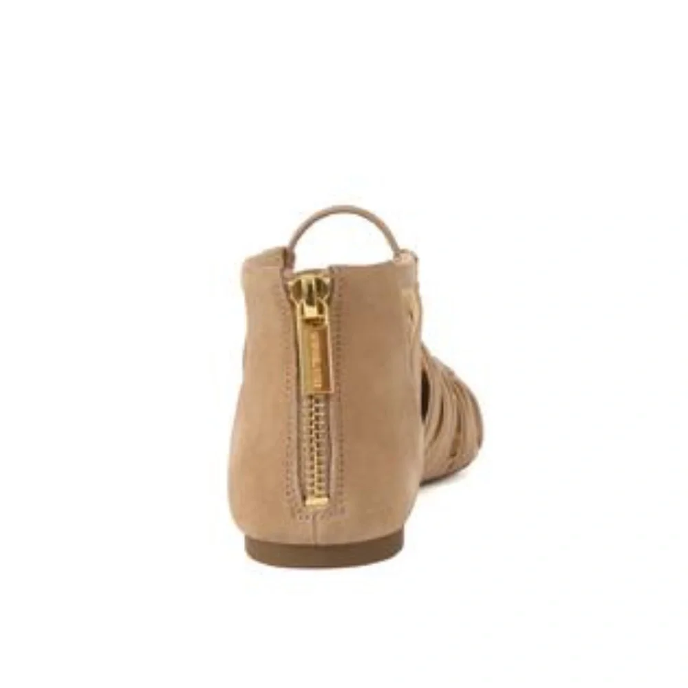 Michael Kors Clarissa Nude Suede Flat Sandals Leather Pointed Toe Slide Flats 8 - Picture 6 of 11